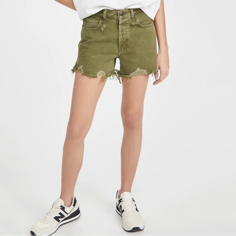 NWT Free People We The Free Makai Cut Off Shorts in Army Green